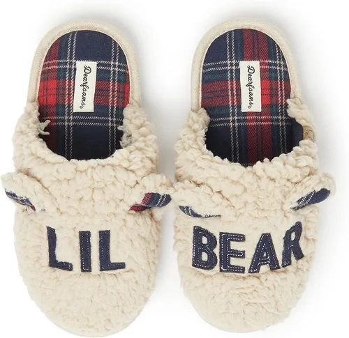 Vista 2 de Dearfoams Pantuflas unisex de la colección familiar Lil & Baby Bear