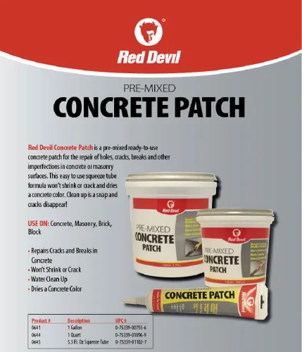 Vista 6 de Sika cryl Ready-Mix - Parche de concreto premezclado, gris, 1 cuarto de galón y Red Devil 0645 parche de hormigón premezclado, tubo de compresión