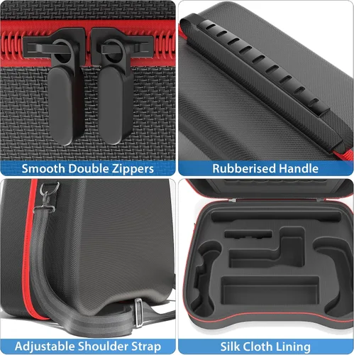 Vista 5 de Rysker Funda de transporte para interruptorOLED, funda de transporte OLED para interruptor de almacenamiento grande para adaptador de CA