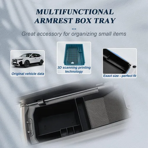 Vista 2 de BIBIBO [Actualizado para 2024 2025 2026 BMW iX Accesorios 2023-2026 BMW iX Organizador de Consola Central para 2023-2026 BMW iX (I20) Caja