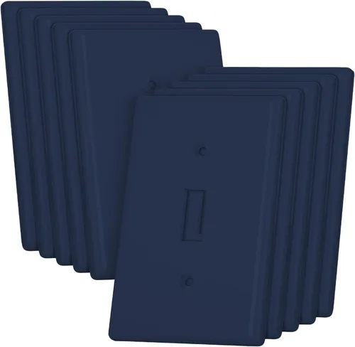 Vista 21 de Cubiertas para interruptores de luz azul Bates - Paquete de 2, cubierta de placa de salida, cubiertas de interruptor con luz azul