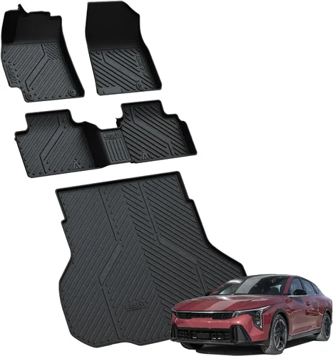 Vista 7 de LASFIT Alfombrillas de suelo y tapete de carga para Kia K4 2026 2025 para todo tipo de clima, TPE ajuste personalizado, juego completo