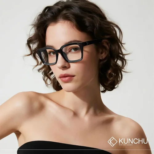 Vista 2 de Gafas de luz azul para mujer, gafas de juegos de computadora antifatiga ocular de gran