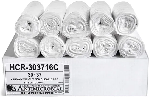 Vista 13 de Aluf Plastics Bolsas de basura de alta densidad, 10 galones, 4000 unidades, 6 micras (eq), 24 x 24 pulgadas, negras, para baño, oficina, industrial