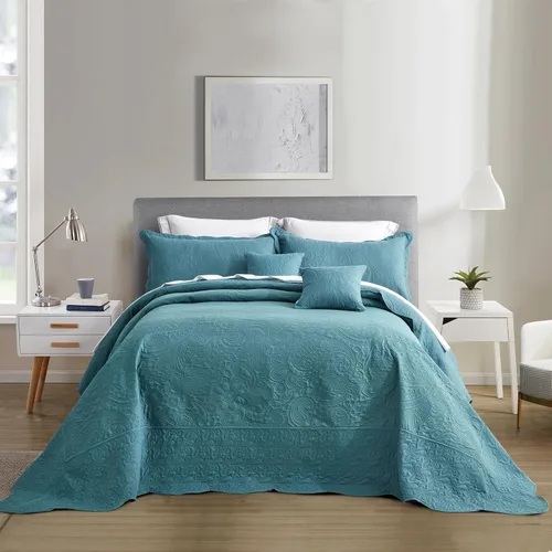 Vista 15 de Colcha extragrande tamaño King, diseño de patrón paisley, funda de cama ligera, reversible, 5 piezas, 100% microfibra, amarillo marfil Cobertura