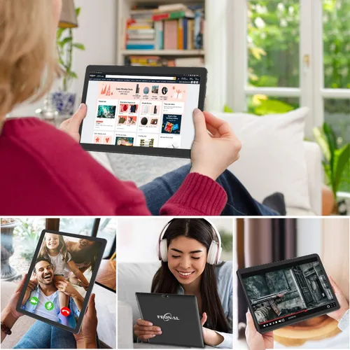 Vista 8 de FEONAL Tablet Tablet Android de 10.1 pulgadas 2025 Última actualización Procesador Octa-Core con 64 GB de almacenamiento, cámara dual de 13MP+5MP