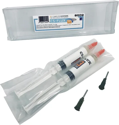 Vista 7 de CS-Flux 0.35 oz (2x5g) Flujo líquido libre de halógenos de baja viscosidad para reprocesamiento de componentes BGA, reflujo ideal para reparaciones