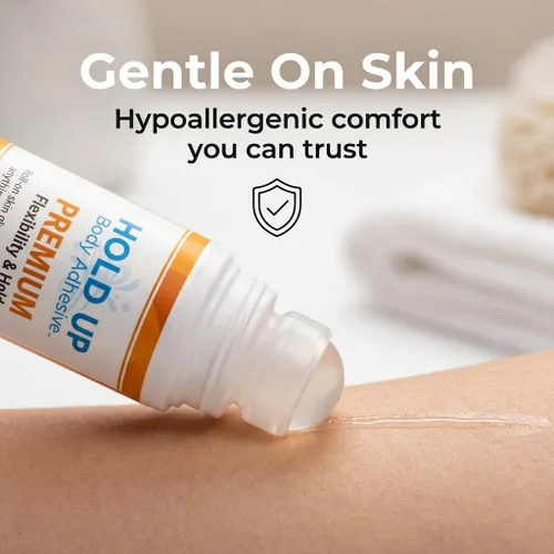 Vista 8 de Hold Up Body Adhesive Pegamento aplicador enrollable de alta calidad, pegamento para calcetines de compresión, medias, disfraces, ropa, resistente