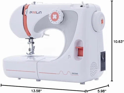 Vista 7 de POOLIN Máquina de coser básica para niños: 27 aplicaciones de puntada con múltiples accesorios, incluye tutoriales en video, guía rápida y manual