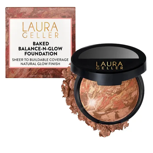 Vista 20 de LAURA GELLER NEW YORK Baked Balance-N-Glow Base Iluminadora - Porcelana - Cobertura Modulable de Transparente a Ligera - Acabado Satinado 01
