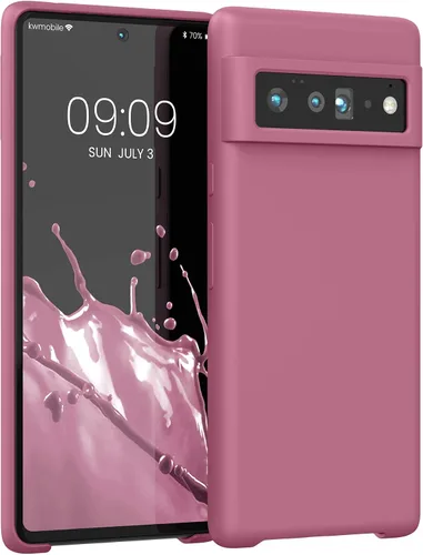 Vista 79 de kwmobile Funda Compatible con Google Pixel 6 Pro - Funda de teléfono de silicona TPU con acabado suave - Azul Arrecife