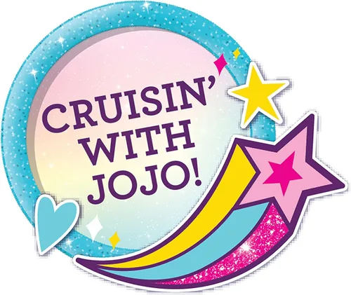 Vista 4 de JoJo Siwa California Cruiser, coche de muñeca, teñido anudado arcoíris, se adapta a dos muñecas de moda
