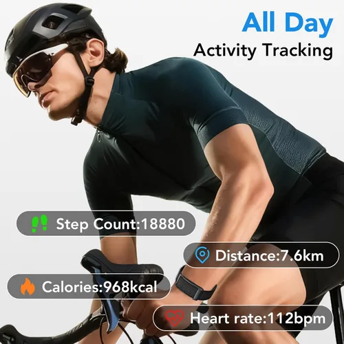 Vista 3 de Rastreador de actividad de salud, pulsera inteligente portátil 2025, más de 120 modos deportivos, banda inteligente, monitor de frecuencia cardíaca