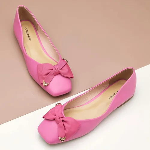 Vista 2 de C.Paravano Zapatos planos de mujer I Zapatos de punta cuadrada para mujer I Zapatos planos I Zapatos planos de cuero para mujer I Zapatos planos