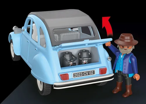 Vista 5 de PLAYMOBIL Classic Car 70640 Citroën 2 CV, pato con capucha extraíble, coleccionable para fanáticos de los coches, juguete para coleccionistas