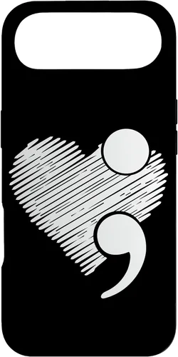 Vista 27 de Suicide Awareness - Suicide Prevention Heart Semicolon Gift Case for iPhone 17