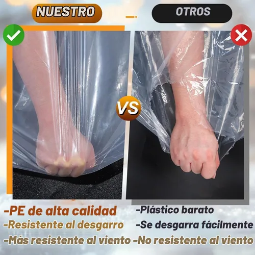Vista 3 de Lona transparente antidesgarro impermeable de 6 x 8 pies, 5 mil, resistente