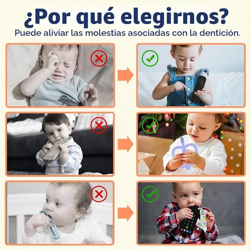 Vista 7 de ZOEDO Juguetes de Dentición para Bebés, Juguetes de Dentición en Forma de Control Remoto, Mordedor de Celular para Bebés, Juguete para Morder