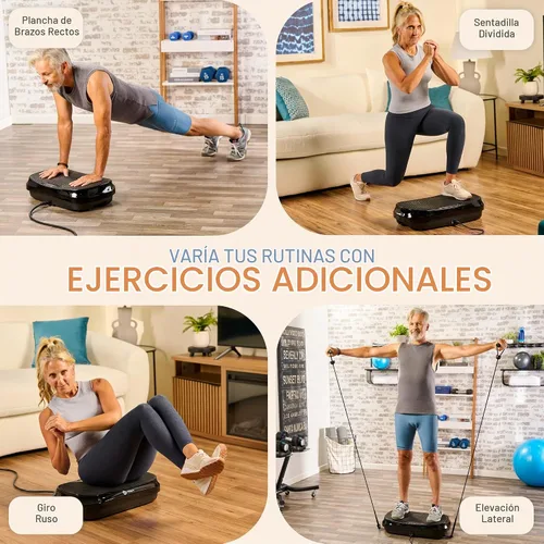 Vista 9 de Lifepro Waver Mini Vibration Plate Exercise Machine with Resistance Bands Negro