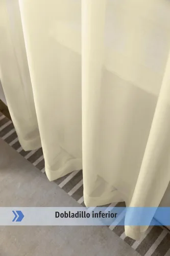 Vista 5 de WPM - Cortinas traslúcidas de color beige de 60 pulgadas de ancho x 95 pulgadas de largo, 2 paneles tratamiento de ventana para sala de estar