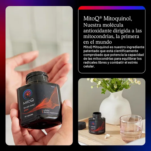 Vista 6 de MitoQ Pure Advanced Suplemento de Mitocondrias Superior Biodisponibilidad a CoQ10 Reduce los Daños de Radicales Libres para un Envejecimiento