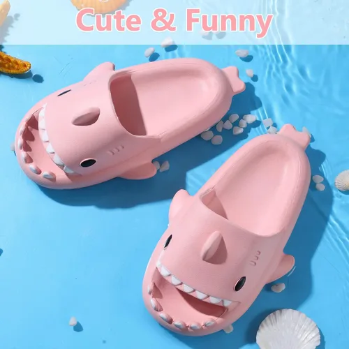 Vista 7 de Sandalias de baño con diseño de tiburón para niños y niñas Sandalias de ducha para niños y niñas Sandalias de playa y piscina Secado rápido