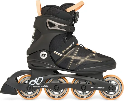 Vista 3 de K2 Alexis 80 BOA Negro/Rosa Mujeres Patines en línea