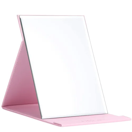 Vista 10 de DUcare Espejo de mesa plegable de 6 x 8 pulgadas, escritorio portátil y espejo de viaje con cubierta de piel sintética, soporte ajustable