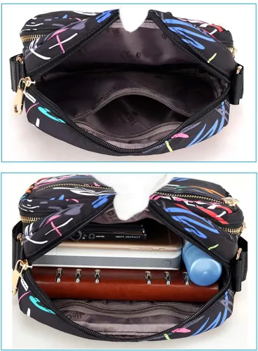 Vista 5 de Collsants Pequeño bolso de nailon con bolsillos con cremallera para viajar