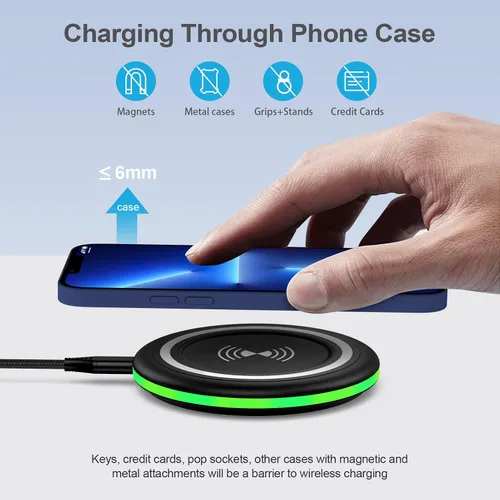 Vista 2 de Pixel 10 Teléfono Android Cargador inalámbrico Pad Soporte de carga rápida para Google Pixel 10 10 Pro 10 Pro XL 9 8 7,15W Estación de carga