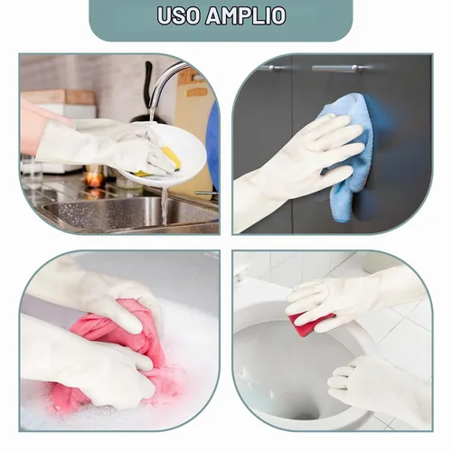 Vista 7 de 2 Pairs, 15 Inches, Nitrile Cleaning Gloves, Kitchen Dishwashing Gloves, Reusable, Durable, Water-Resistant, And Hypoallergenic (Small)