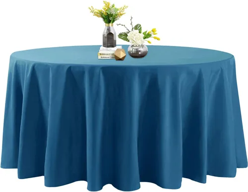 Vista 142 de Mantel de poliéster lavable de 132 pulgadas, resistente a las manchas y a las arrugas, mantel decorativo para mesa de comedor, fiestas de bufé