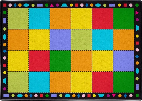 Vista 5 de Booooom Jackson Alfombra de aula grande y colorida con respaldo antideslizante, 9 x 12 pies, alfombra de asiento infantil para aula primaria