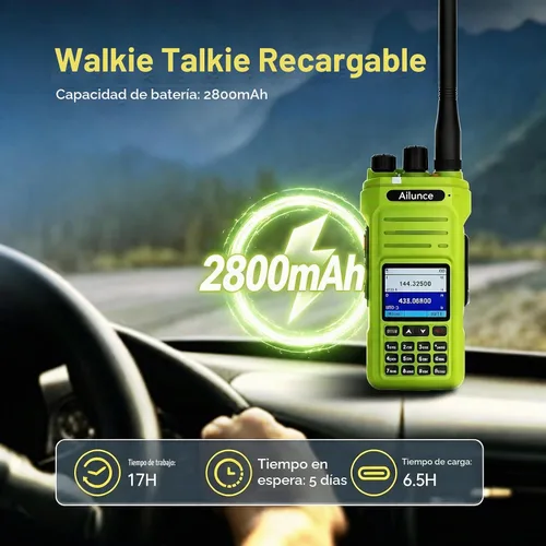Vista 5 de Retevis Ailunce HA1G GMRS Radio de mano, radio de 2 vías con micrófono
