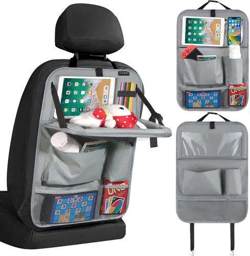 Vista 20 de LUCMO Organizador de asiento trasero de coche con soporte para tableta - 2 piezas, organizador de almacenamiento de coche con 6 bolsillos