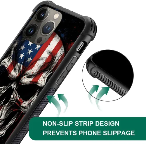Vista 93 de Funda compatible con iPhone 8, a prueba de golpes, antiarañazos, bandera de ciervos de cola blanca de grano de madera estadounidense