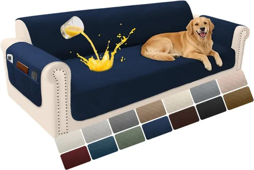 Vista 101 de Fundas de terciopelo 100% impermeables para sofá biplaza, fundas lavables para sofá de 2 plazas, fundas de sofá aptas para mascotas, protector
