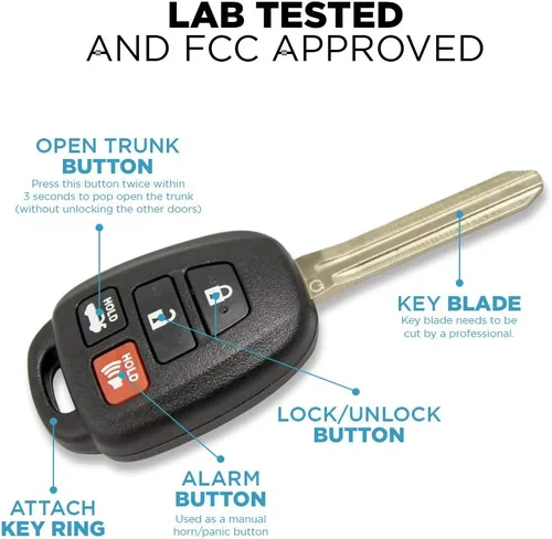 Vista 5 de Keyless2Go llave para auto a control remoto para vehículos que utilizan número de parte HYQ12BDM con chip G (2 unidades)