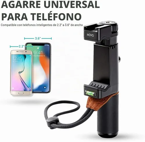 Vista 7 de Movo V8 - Kit de vlogging para iPhone con trípode, agarre, micrófonos, luces LED y vlog remoto inalámbrico, paquete de inicio de YouTube para Apple