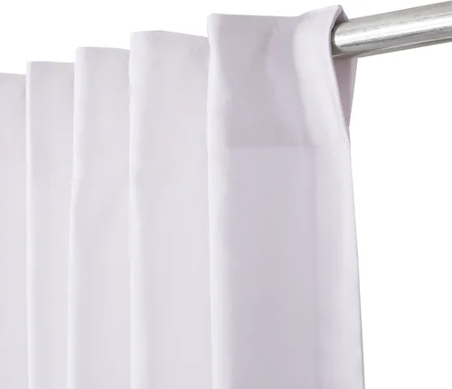 Vista 11 de Cortinas de algodón blanco, cortina de pato de algodón con pestaña trasera, 50 x 72 pulgadas, panel de decoración de ventana de baño blanco