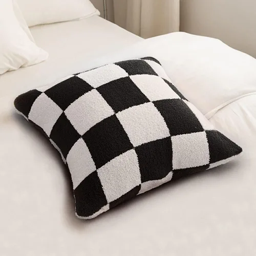 Vista 6 de NIDITW Juego de 2 fundas de almohada ultra suaves de microfibra con tablero de ajedrez negro, decoración de cuadros para el hogar, sofá, 18 x 18