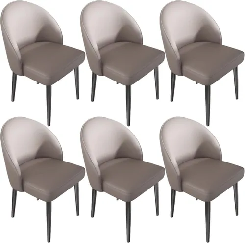 Vista 26 de YVYKFZD Juego de sillas de comedor, silla de comedor de cuero con respaldo curvo, sillas de cocina sin brazos, silla auxiliar tapizada cómoda