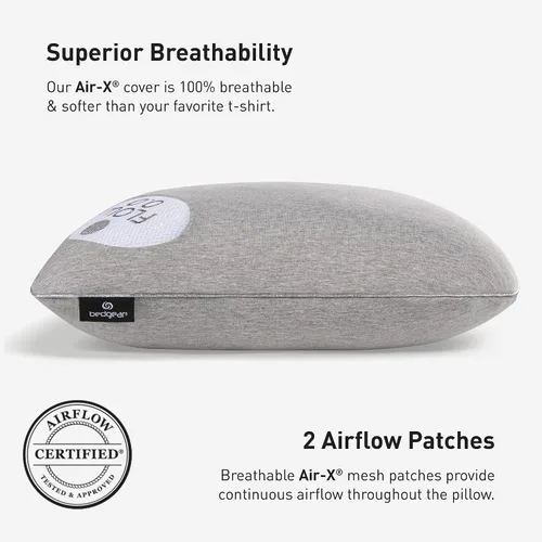 Vista 5 de Bedgear Flow Cuddle - Almohada curvada – Tamaño 0.0 – Almohada transpirable para dormir de lado – Almohada de cama suave – Funda hipoalergénica