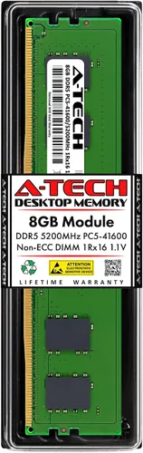 Vista 13 de A-Tech 8GB DDR5 4800MHz PC5-38400 CL40 UDIMM 1.1V sin ECC sin búfer DIMM 288-Pin PC de escritorio PC/computadora RAM módulo de actualización