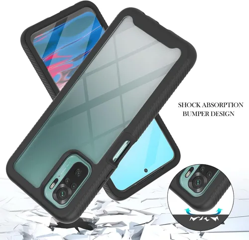 Vista 2 de XYX Funda compatible con Xiaomi Redmi Note 10s, protector de pantalla integrado transparente de cuerpo completo híbrido resistente para Redmi Note