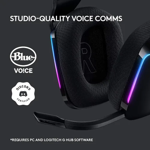 Vista 9 de Logitech G 733 Lightspeed - Auriculares inalámbricos para juegos con diadema de suspensión LIGHTTSYNC RGB tecnología de micrófono VOCE azul