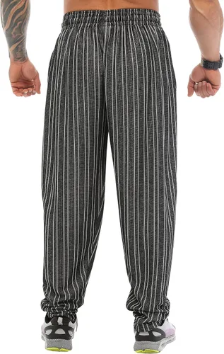 Vista 7 de BIG SAM SPORTSWEAR COMPANY Pantalones deportivos holgados para hombre con bolsillos pantalones de gimnasio de ajuste holgado para la Oldschool