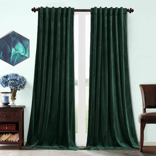 Vista 18 de Benedeco - Cortinas de terciopelo burdeos para ventana de dormitorio con pompón, cortinas de lujo súper suaves, oscurecimiento y aislamiento térmico