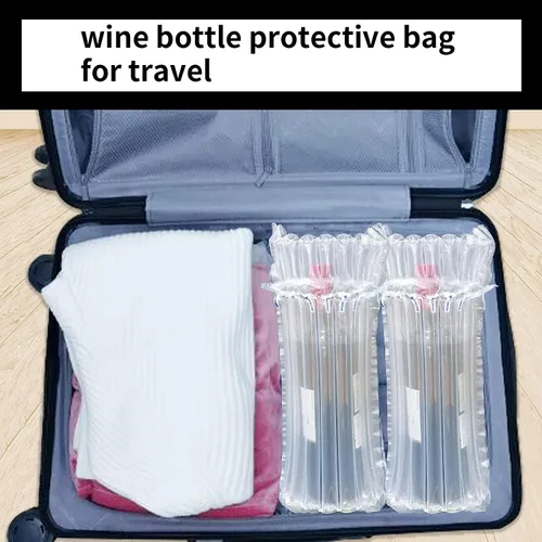Vista 7 de Bolsas protectoras de viaje para botellas de vino, Conilly, paquete de 10 bolsas inflables de columna de aire con bomba infladora gratuita