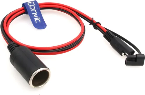 Vista 4 de Cable de enchufe SAE a encendedor de cigarrillos 16AWG 12V SAE 2 pines macho con tapa antipolvo, conector de desconexión rápida, cable de carga